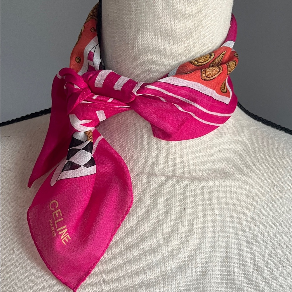 Celine Paris Handkerchief Neck Scarf